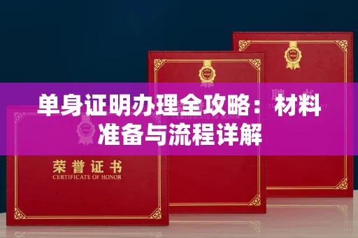 苏州单身证明办理全攻略:材料准备与流程详解